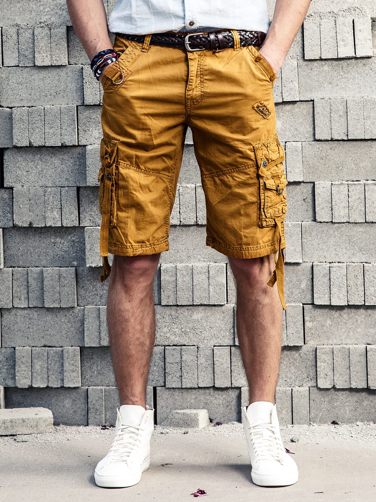 OCHENTA Men's Loose Fit Cargo Shorts with Multiple Pockets - Comfortable Outdoor Hiking, Fishing & Summer Casual Wear Shorts for Men