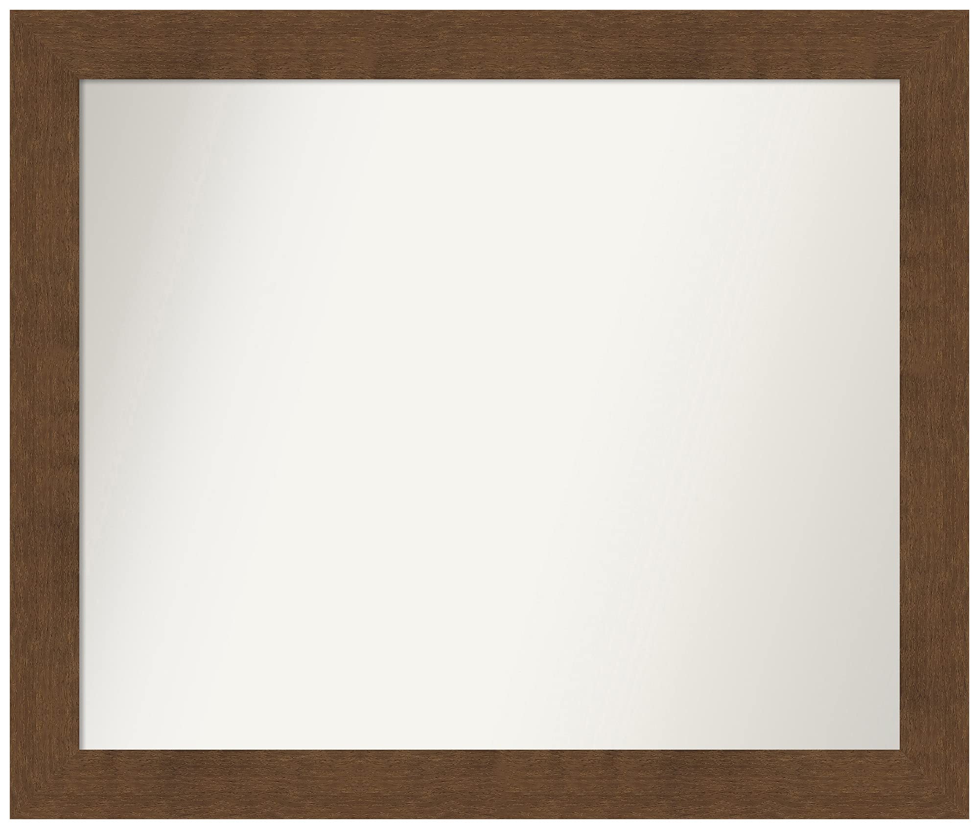 Amanti Art Non-Beveled Rectangle Wall Mirror with Carlisle Brown Frame - 27x32 Inches (Custom Sizes Available) - Elegant Bathroom, Bedroom, or Entryway Decor