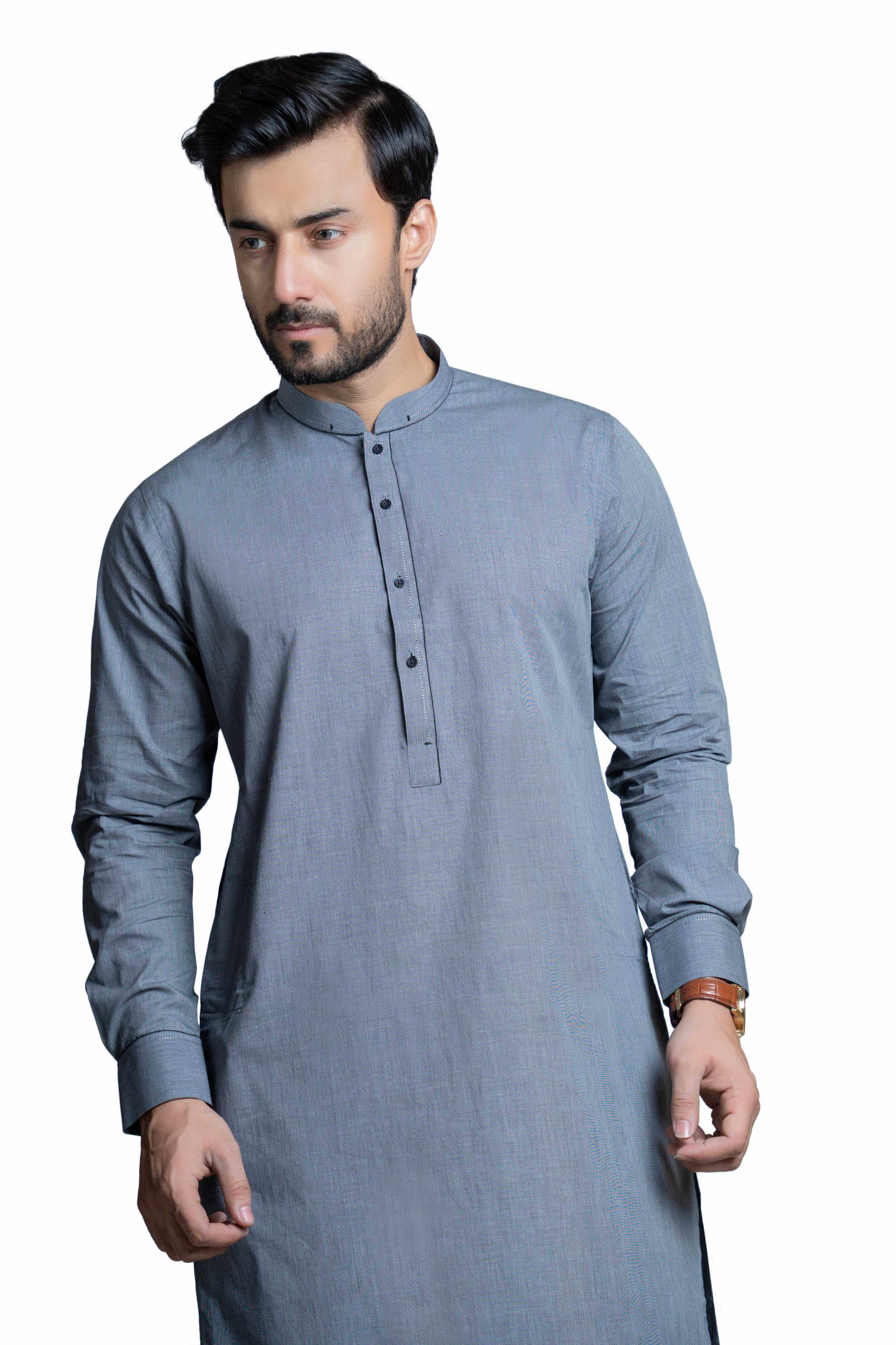 Men's Army DX Ash Grey Kurta Pants - Traditional Indian Cotton Outfit for Casual Wear & Festive Occasions