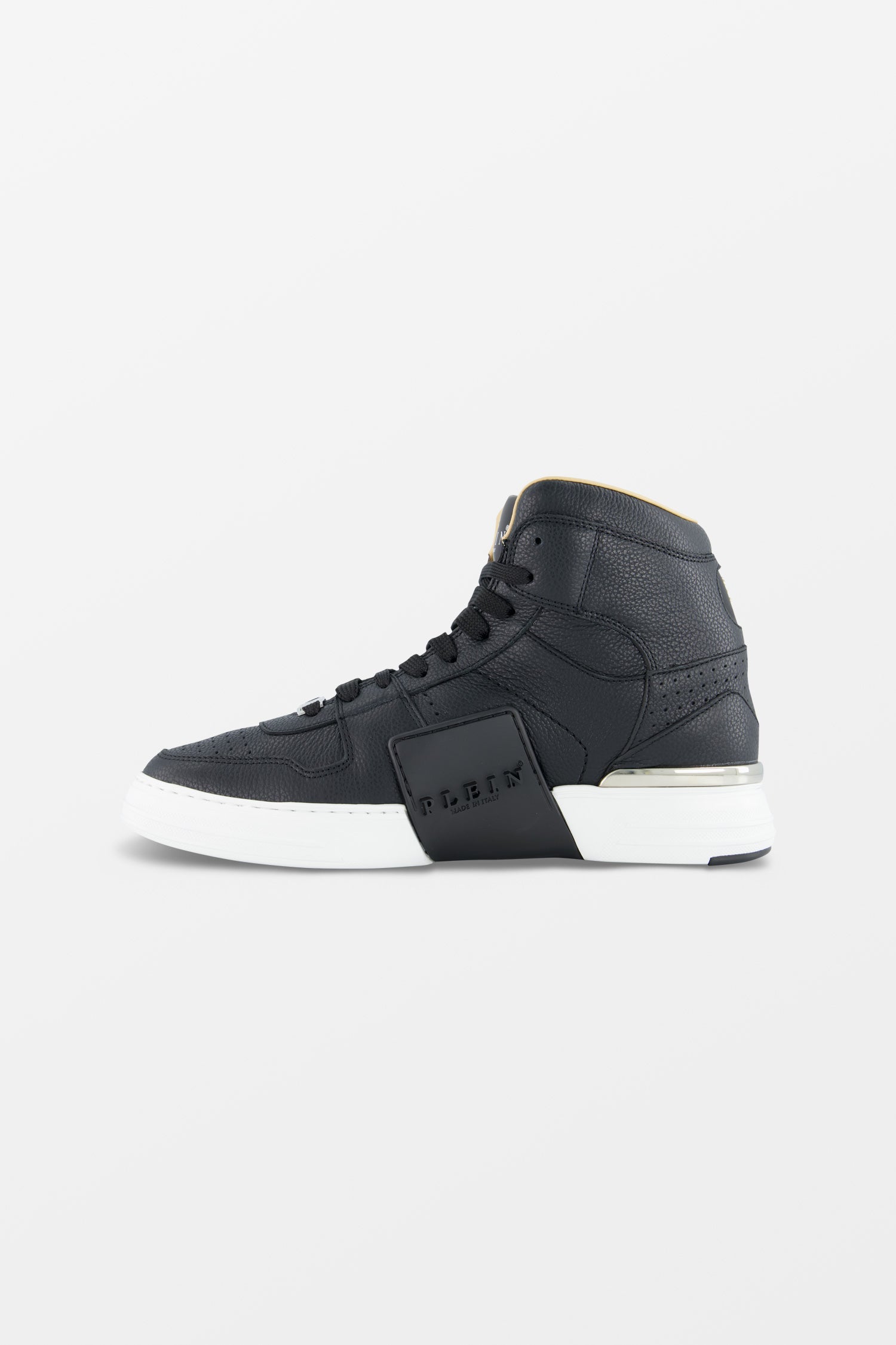 Philipp Plein Black Hi-Top Hexagon Sneakers for Men - Stylish Streetwear Fashion Shoes for Casual Wear & Urban Outfits