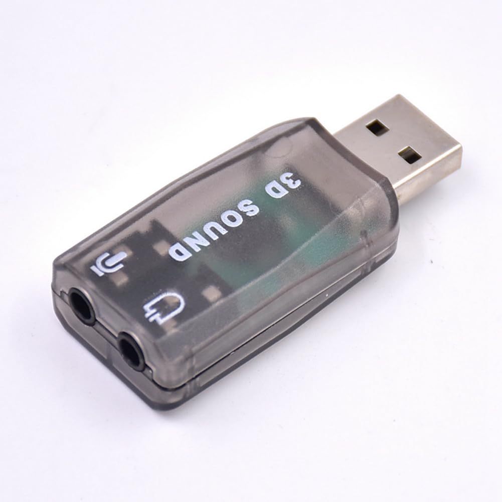 Mkcavne USB Sound Card - External Mini USB to 3.5mm Audio Adapter for Windows 7/8/10, Android, Laptop, PC, Headphones & Speakers | Portable Stereo Sound Converter for Gaming, Streaming & Conference Calls (Green)