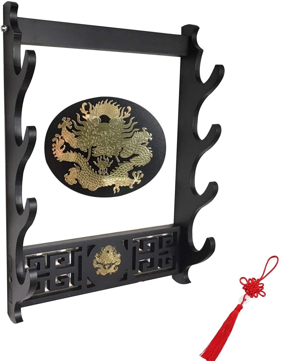 JIUYUE 4-Tier Wall Mount Katana Sword Holder - Samurai Weapon Display Stand for Dragon Swords, Katanas & Collectibles | Perfect for Home Decor, Martial Arts Studios & Anime Collections (Color: Four Floors)