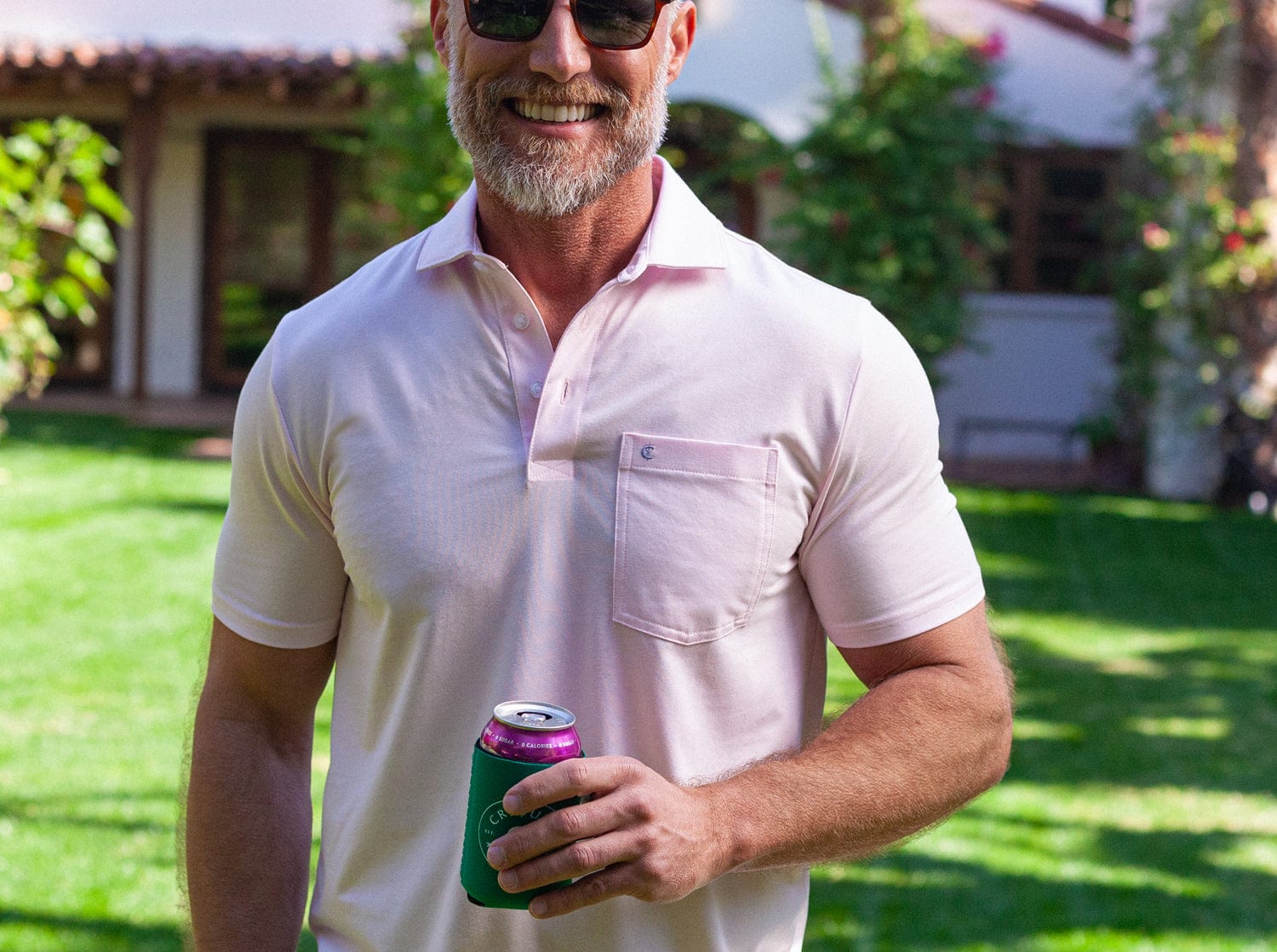 Ace Polo Shirt for Men - Light Pink Casual Short Sleeve Cotton Top - Perfect for Golf, Business Casual & Summer Outfits