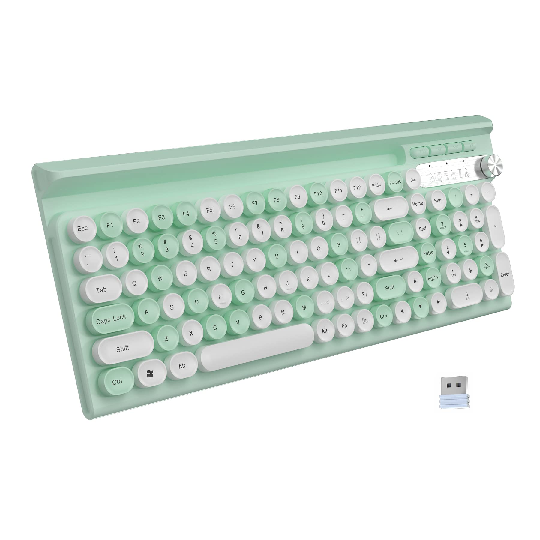 Wireless Keyboard with Phone Stand - Ergonomic Wireless Computer Keyboard for Laptop/PC, Ideal for Home Office, Gaming, and Remote Work