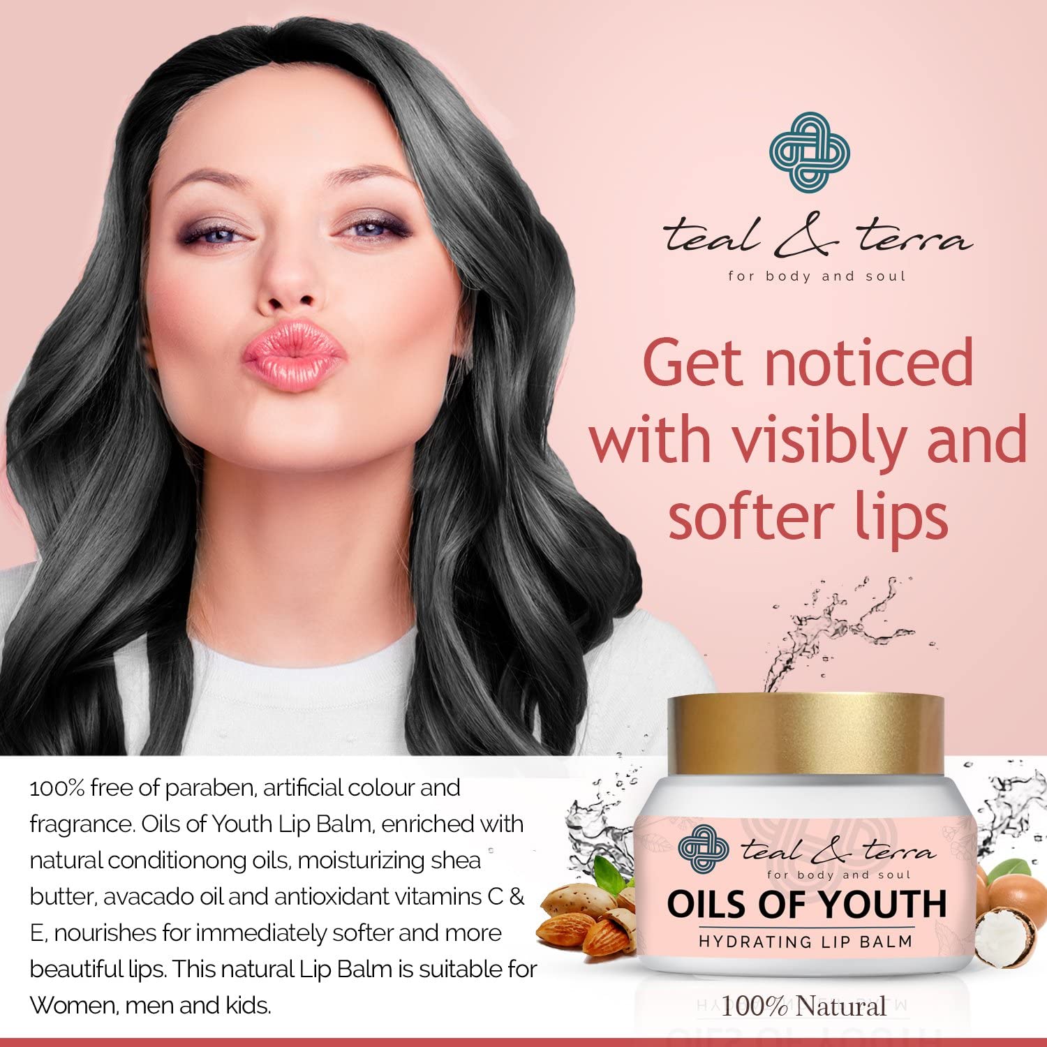 Teal & Terra Skincare Combo Pack: Kumkumadi Oil Tailam (30ml) & Hydrating Lip Balm (30g) | Night Serum for Skin Brightening & Glowing Complexion | Reduces Pigmentation & Moisturizes Dry Lips | Perfect for Nighttime Skincare Routine & Daily Lip Care