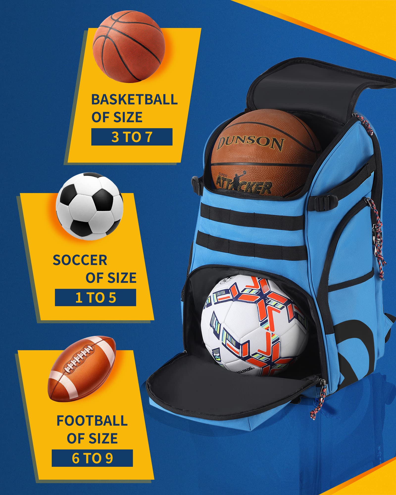 Best Basketball Backpack for Men & Women - Large Sports Gym Bag with Ball Compartment & Shoe Pocket - Perfect for Basketball, Soccer, Gym & Travel
