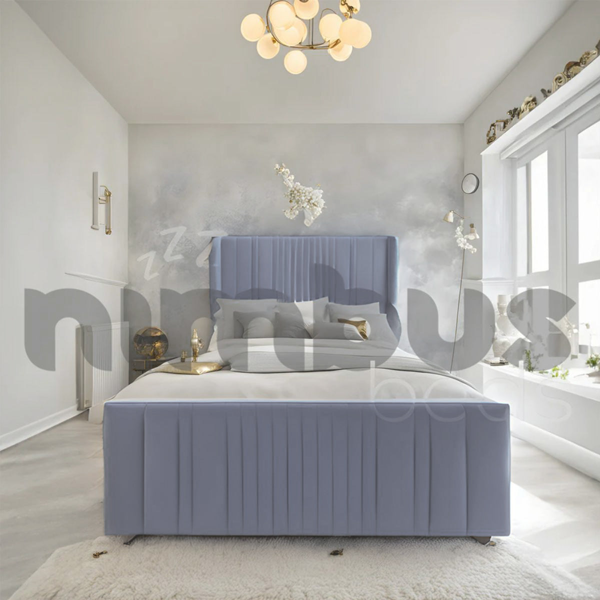Rio Bed Frame with Wings - Sturdy Queen/King Size Bed Frame with Headboard & Footboard - Perfect for Modern Bedrooms & Guest Rooms