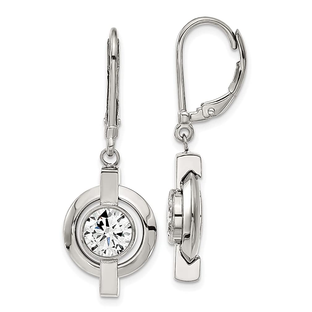 Titanium Cubic Zirconia CZ Leverback Drop Dangle Earrings for Women - Hypoallergenic Fashion Jewelry Gift for Her - Perfect for Weddings, Parties & Special Occasions