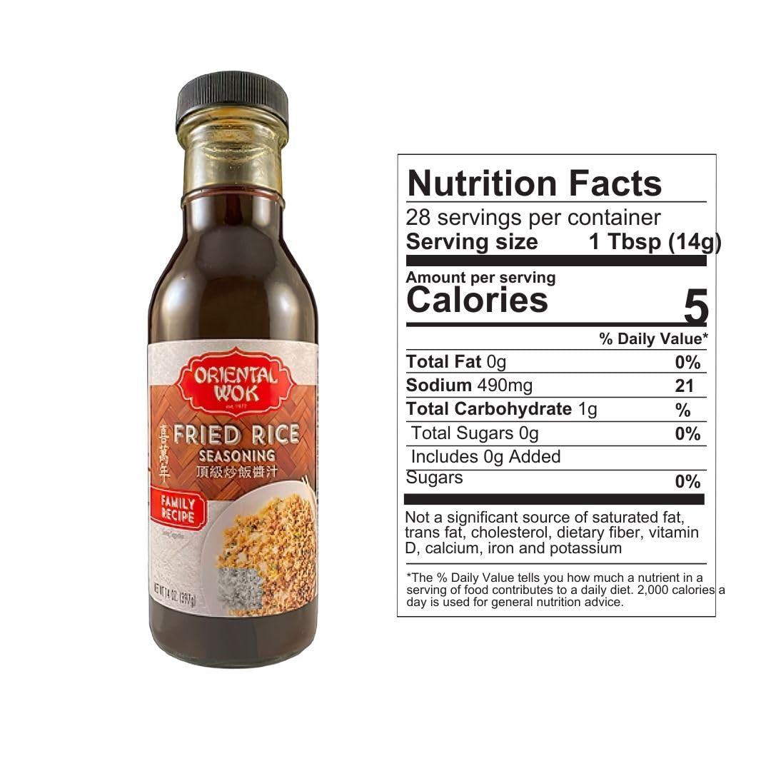 Premium Oriental Wok Fried Rice Seasoning Mix - Authentic Asian Flavor for Chicken, Shrimp & Vegetable Fried Rice - 14oz (2-Pack) - Perfect for Home Cooking, Meal Prep & Restaurant-Style Dishes