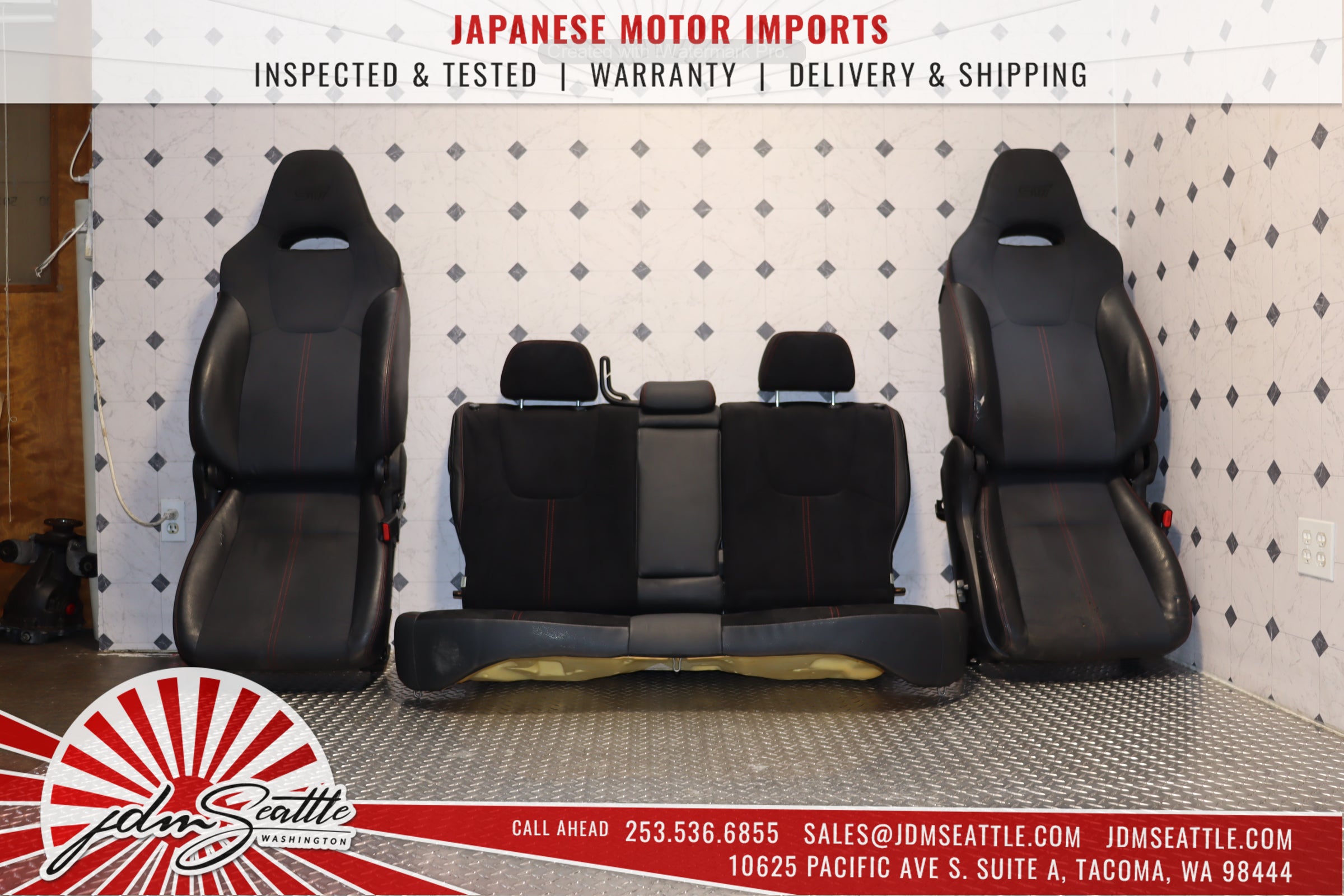 2008-2014 Subaru WRX STI OEM Version 10 Sedan Front & Rear Seat Set - JDM Genuine Parts for Performance Upgrade & Interior Restoration - Perfect for Car Enthusiasts & Auto Restoration Projects