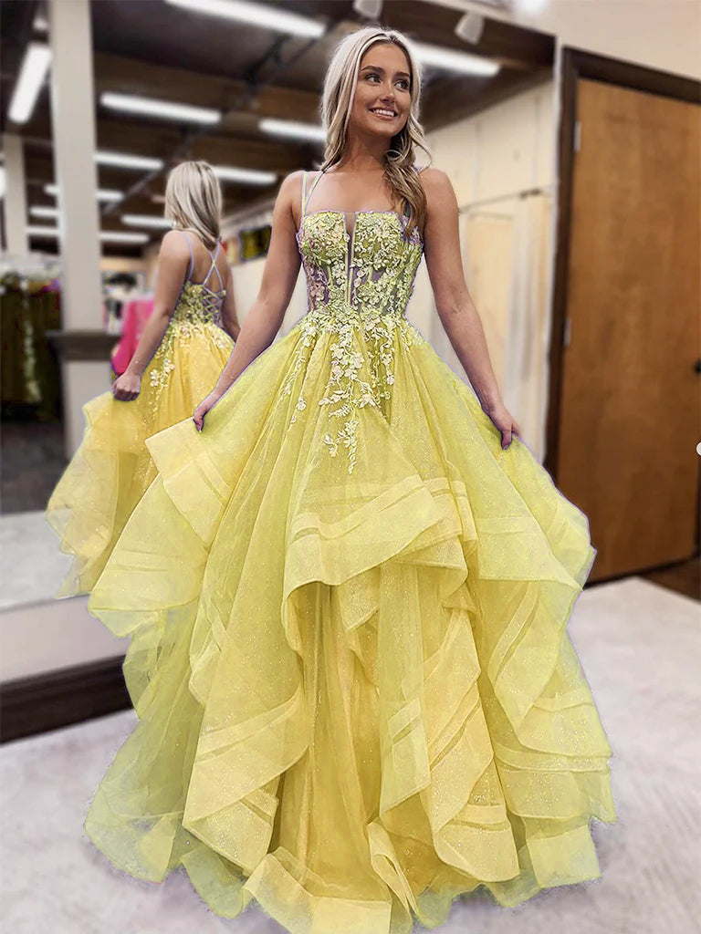 Elegant Purple A-Line Tulle Lace Long Prom Dress for Women | Formal Evening Gown | Perfect for Graduation, Homecoming, and Special Occasions