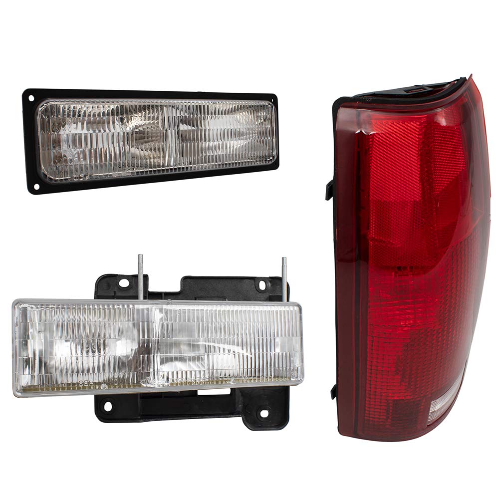 Brock Replacement 6-Piece Headlight & Taillight Kit - Compatible with 15034929, 15034930, 5977867, 5977868 - High-Performance Composite Headlights, Tail Lights & Front Signal Markers - Perfect for Truck & SUV Upgrades, Night Driving Safety