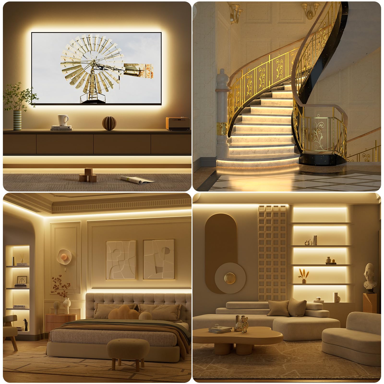 PAUTIX COB LED Strip Light 2520 LEDs - Ultra Bright 3000K Warm White 16.4ft/5m Dimmable 24V LED Tape Light with 3M Adhesive, RF Remote & Timer, 36W Power Adapter - Perfect for Bedroom Lighting, Kitchen Cabinet, Home Decor & DIY Projects