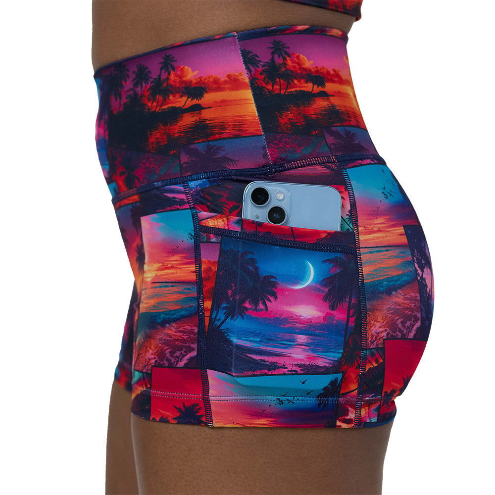 Sunset Snapshot Men's Casual Shorts - Lightweight Summer Beach Shorts for Outdoor Activities, Swimming, and Lounging