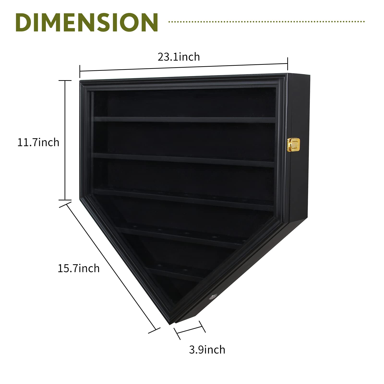 ARRAWIS 30-Slot Solid Wood Baseball Display Case with Anti-Fade Acrylic Glass Door - Large Capacity Wall Mount Shadow Box for Baseball Collectibles, Black Finish - Perfect for Home, Office, or Sports Memorabilia Display