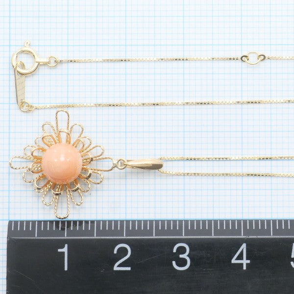18K Yellow Gold Coral Necklace for Women - Elegant Handmade Jewelry Gift for Birthday, Anniversary & Special Occasions