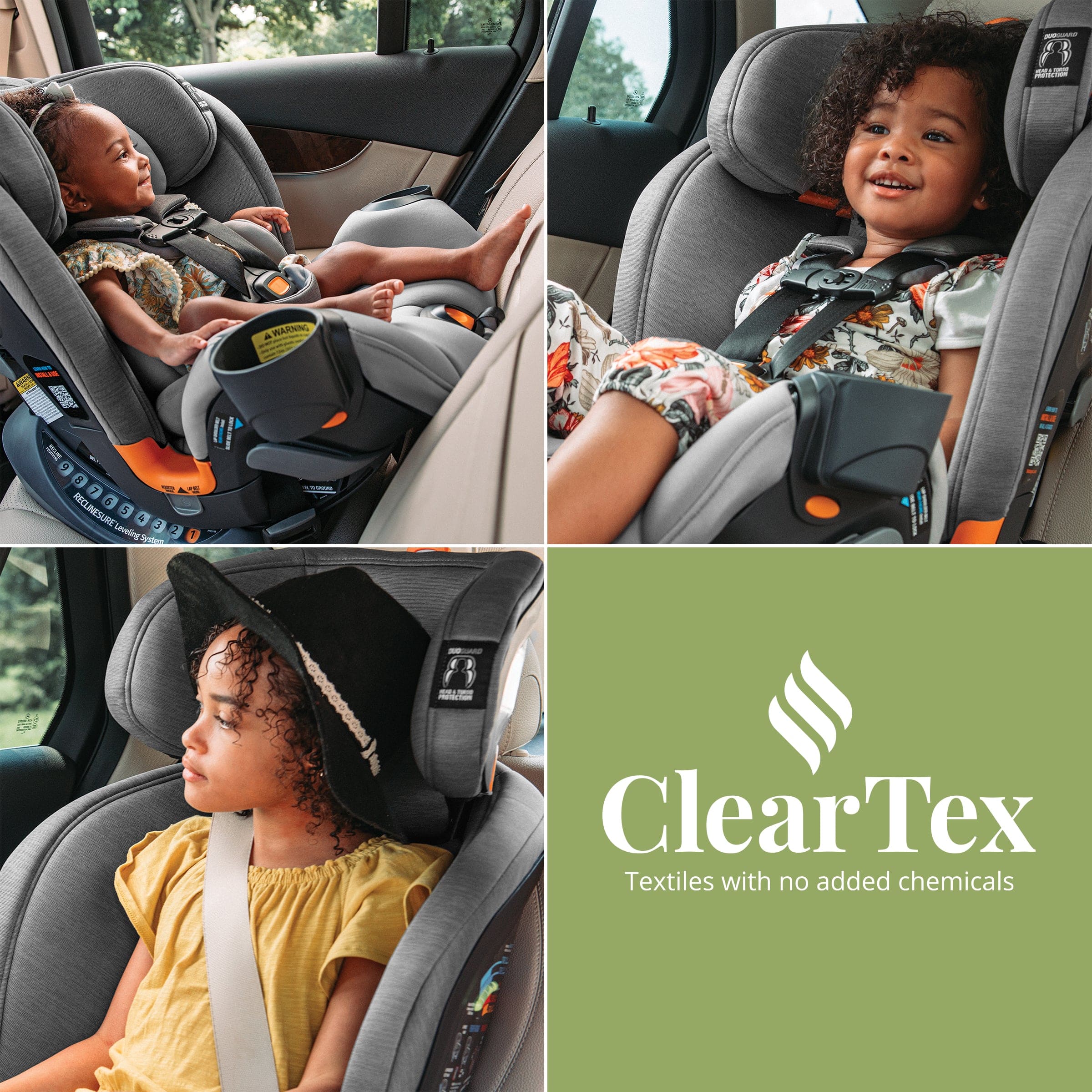 Chicco OneFit ClearTex All-In-One Convertible Car Seat for Infants to Toddlers - Safe & Comfortable for Travel, School & Family Road Trips