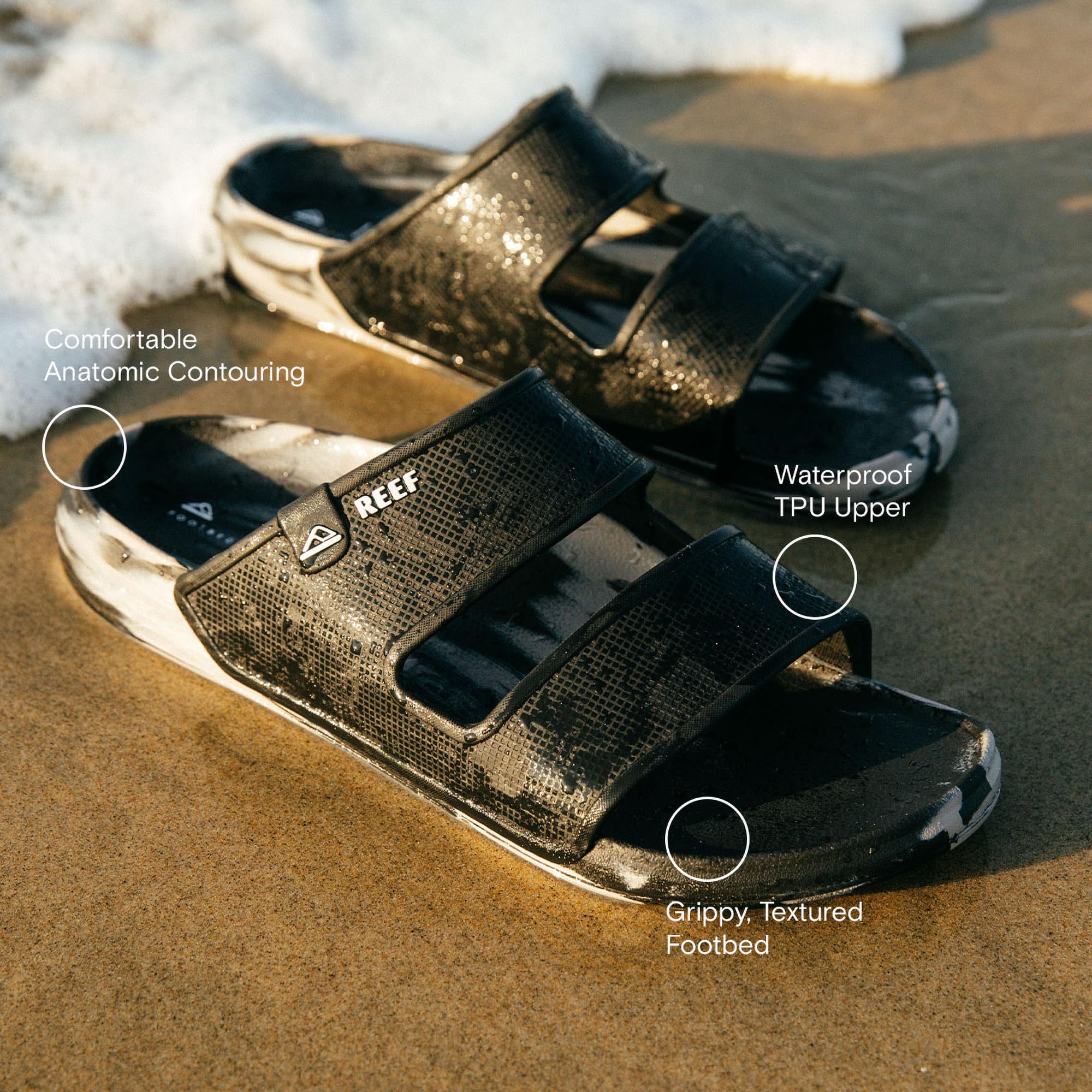 Reef Men's Oasis Double Up Flip Flops - Comfortable Sandals for Beach, Pool & Summer Outdoor Activities
