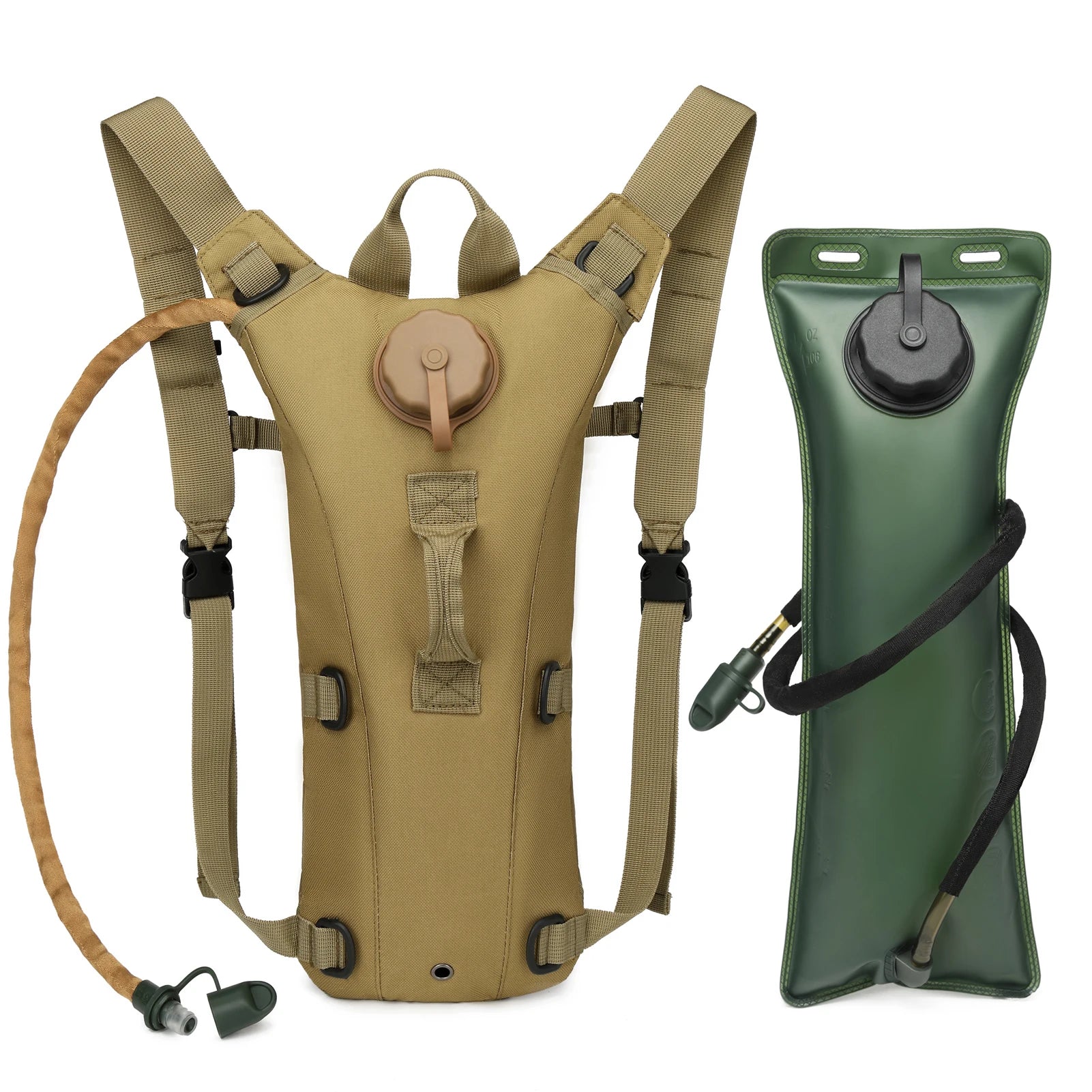 Tactical Hydration Backpack with 3L Water Bladder - Lightweight Military Rucksack for Hiking, Biking, Running, Climbing & Outdoor Adventures - Perfect for Camping, Travel and Sports Hydration
