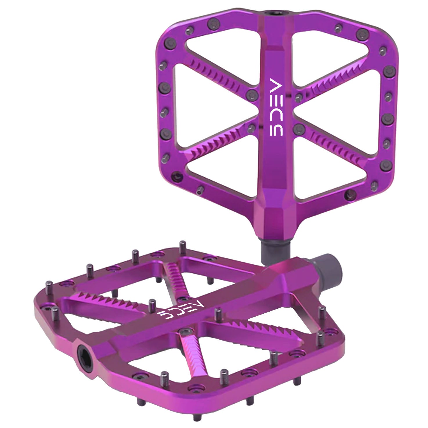 5Dev Trail/Enduro Bike Pedals - Purple MTB Pedals for Mountain Biking & Cycling | Durable & Lightweight for Off-Road & Trail Riding