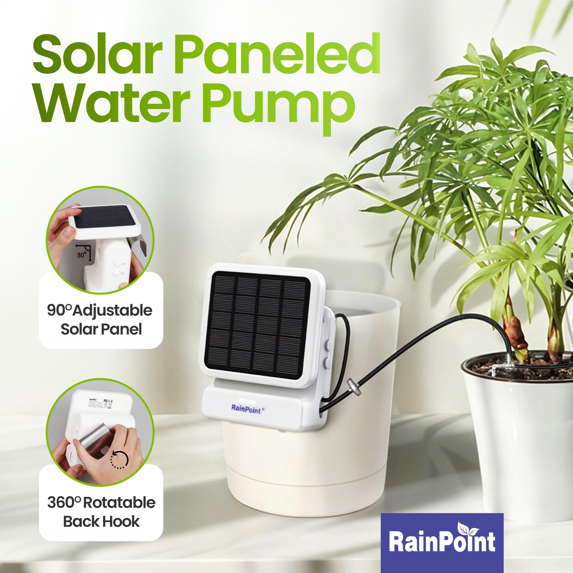 BALDR Smart WiFi Solar Drip Irrigation System - Automatic Plant Watering Kit with Timer & App Control - Indoor/Outdoor Solar Powered Water Pump for House Plants - Perfect for Vacation Care & Garden Maintenance