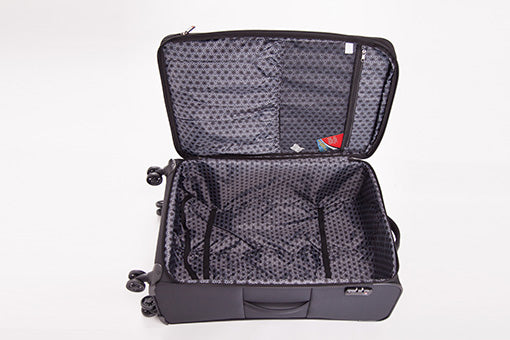 Tosca So Lite 3.0 25-Inch Medium 4-Wheel Soft Suitcase - Lightweight Expandable Luggage with Spinner Wheels, Black - Perfect for Air Travel, Business Trips & Weekend Getaways