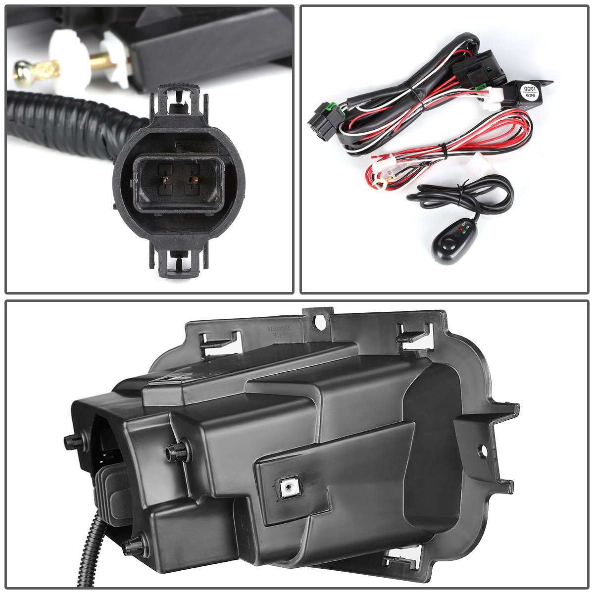 Auto Dynasty Compatible with Chevy Silverado 1500 Black Amber Corner DRL Projector Headlight & Amber Lens Fog Light Kit with Switch - Upgrade Lighting for Off-Road & Night Driving