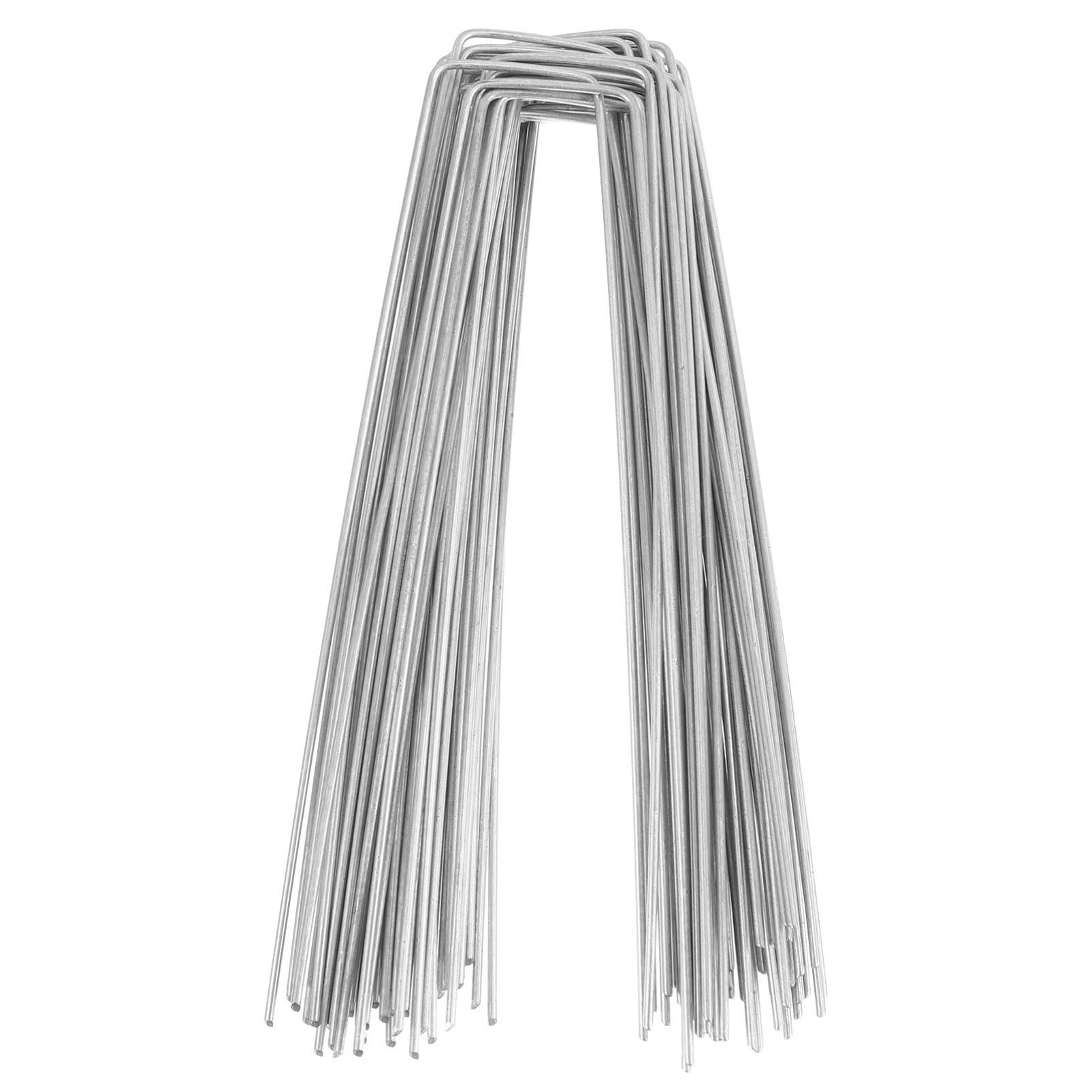 BESPORTBLE 100pcs U-Shaped Turf Stakes - Heavy Duty Garden Pegs for Lawn, Artificial Grass & Landscaping - Durable Ground Nails for Securing Turf, Netting & Outdoor Fabrics - Perfect for Gardening, Yard Work & DIY Projects