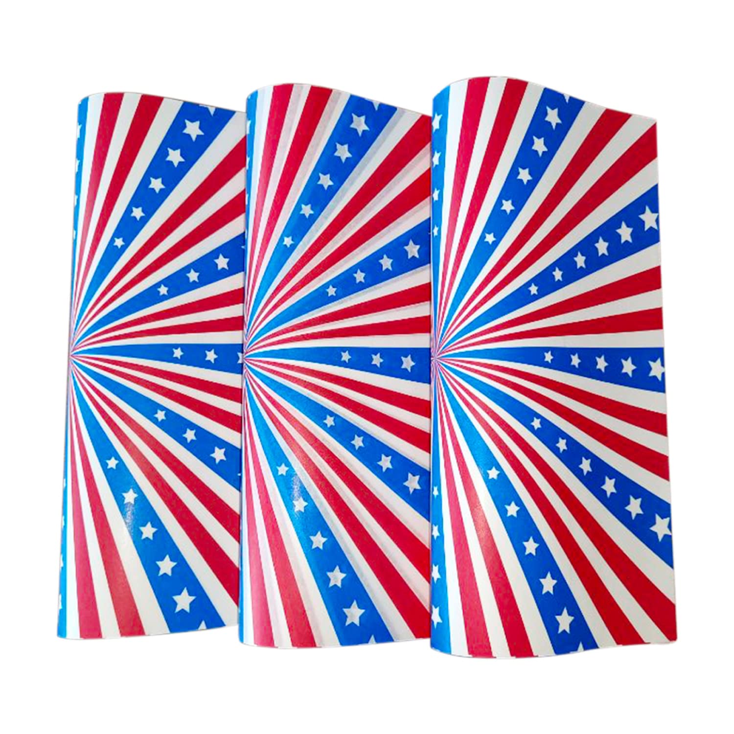 100 Pcs Patriotic Greaseproof Wax Paper Sheets - 4th of July Independence Day American Flag Star Striped Wrapping Paper for BBQ, Picnics, Party Food Serving & Basket Liners