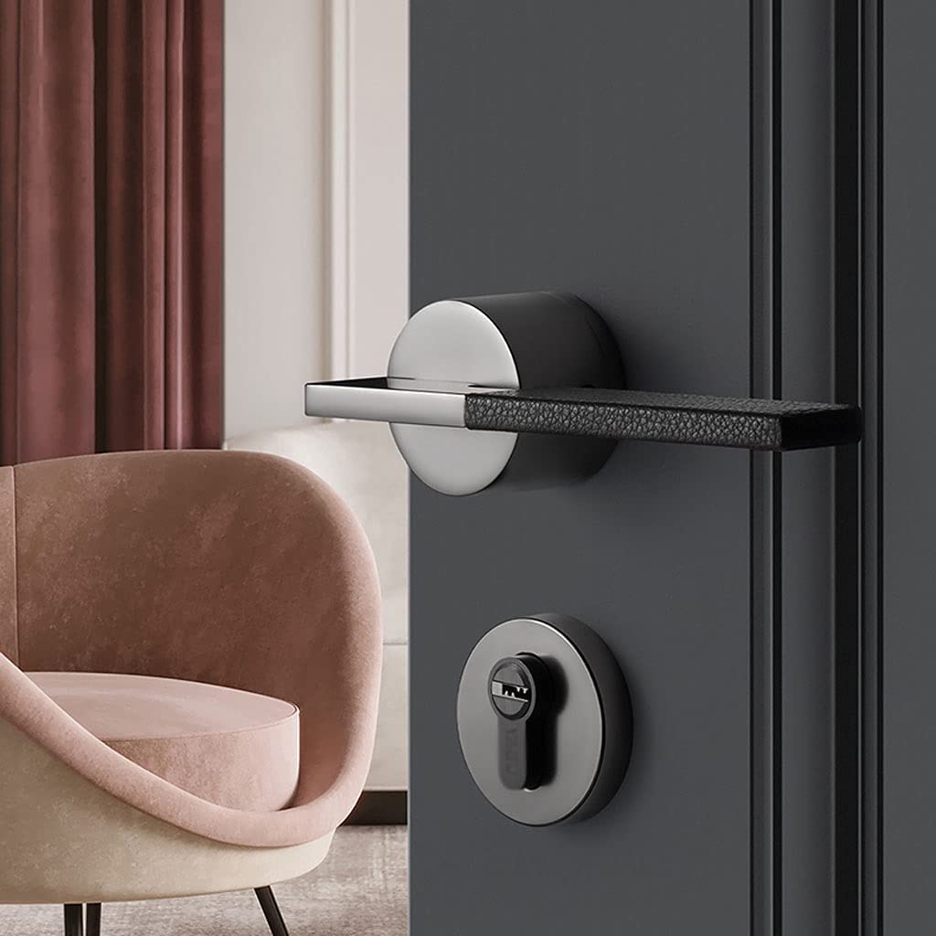 Silent Magnetic Door Lock with Key - Pure Copper Core Lever Handle for Home, Hotel & Office - Noise-Free & Secure Entry Solution