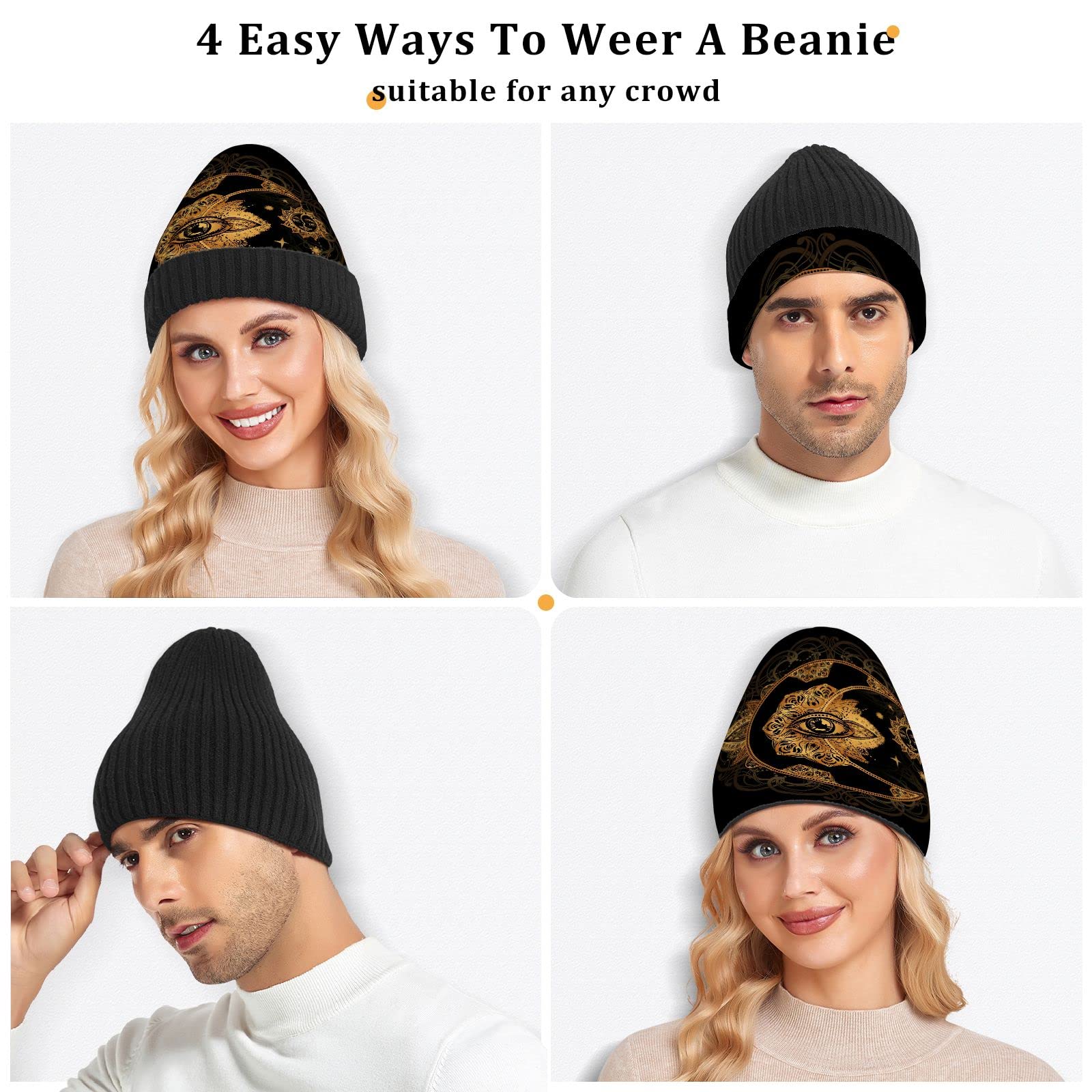 Unisex Beanie Knit Hats for Men & Women - Gothic Winter Skull Cap for Cold Weather, Outdoor Activities & Street Fashion