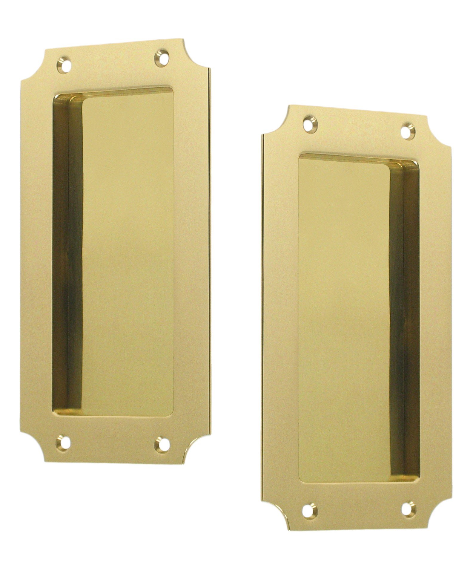 FPL Manor Solid Brass Pocket Door Hardware - Passage Function for Hall & Closet - Distressed Brass Finish - Perfect for Vintage Home Interiors & Space-Saving Solutions