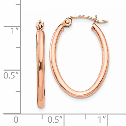 2mm Polished Oval Hinged Hoop Earrings in Real 14k Gold - Elegant Everyday Jewelry for Women, Perfect for Work, Date Night & Special Occasions