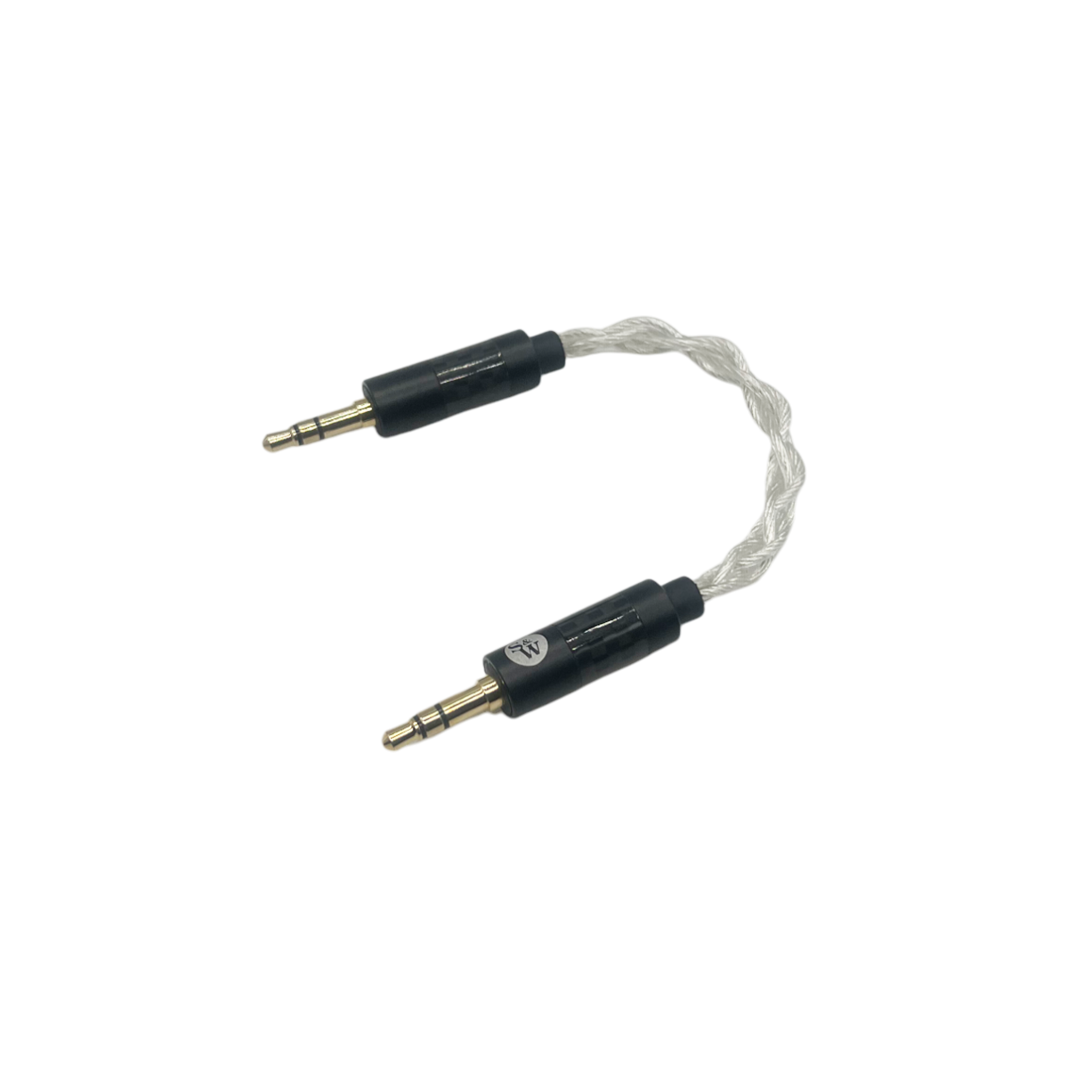 Strauss & Wagner Adare 3.5mm Male to 3.5mm Female Stereo Audio Adapter Cable - Silver Plated Connectors for Headphones, Speakers, and Mobile Devices