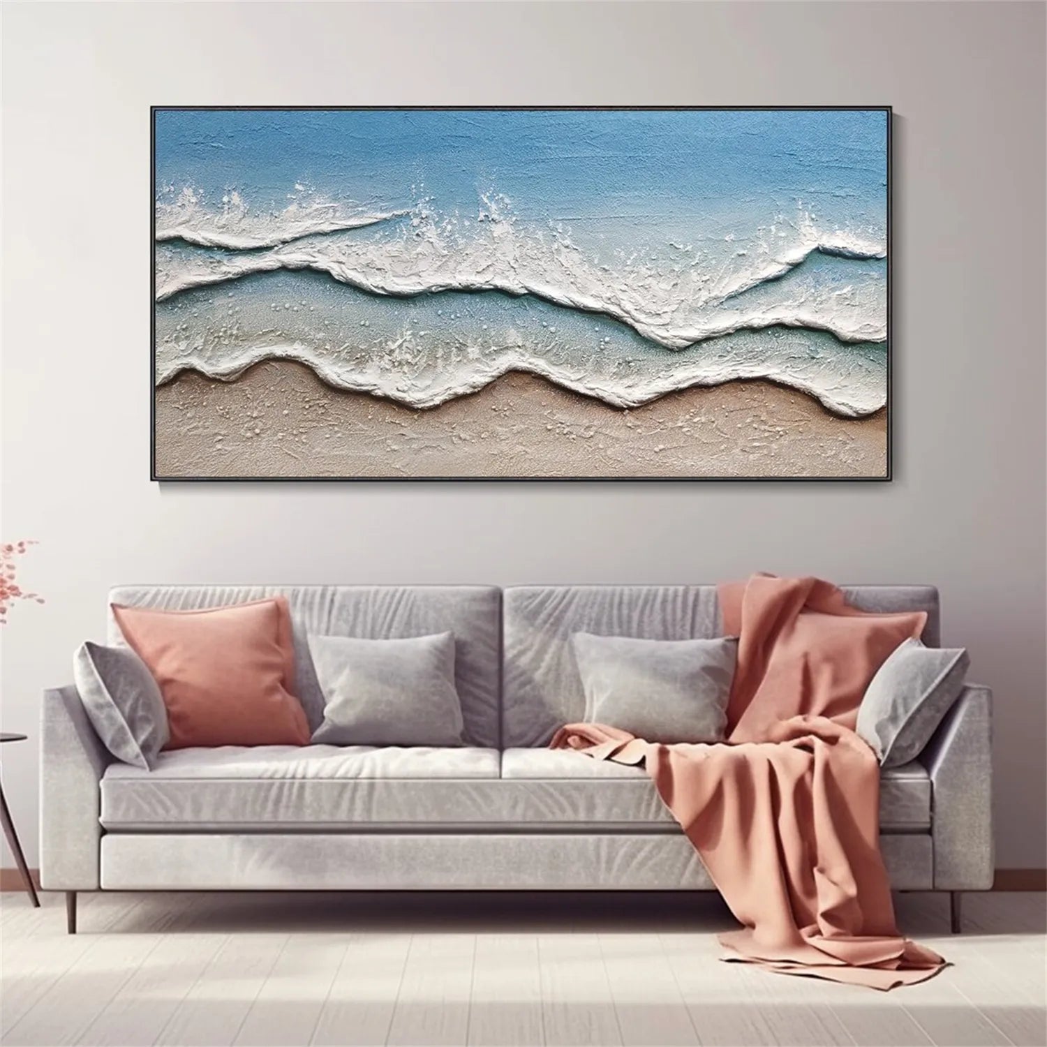 Ocean And Sky Painting #OS 168 - Handmade Canvas Wall Art for Home & Office Decor - Perfect for Living Room, Bedroom or Gift