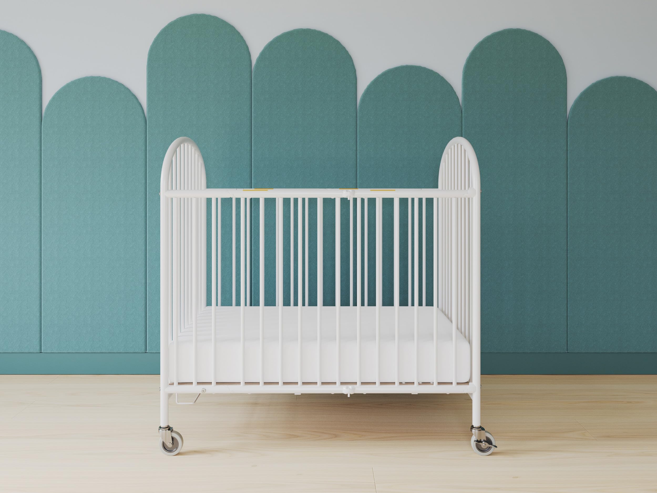 Foundations Pinnacle Steel Folding Crib - Portable Baby Crib with 4