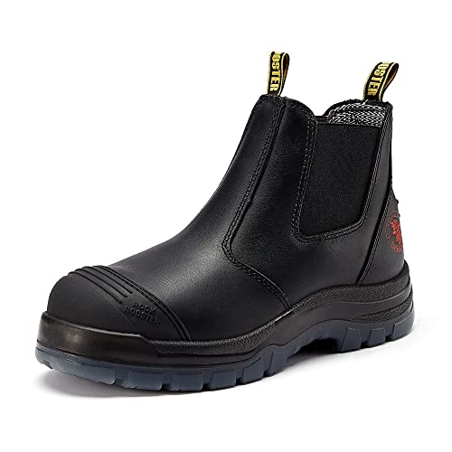 ROCKROOSTER Men's 6 Inch Slip-Resistant Safety Work Boots - Comfortable Chelsea Style Slip-On Boots for Construction, Warehouse & Outdoor Work