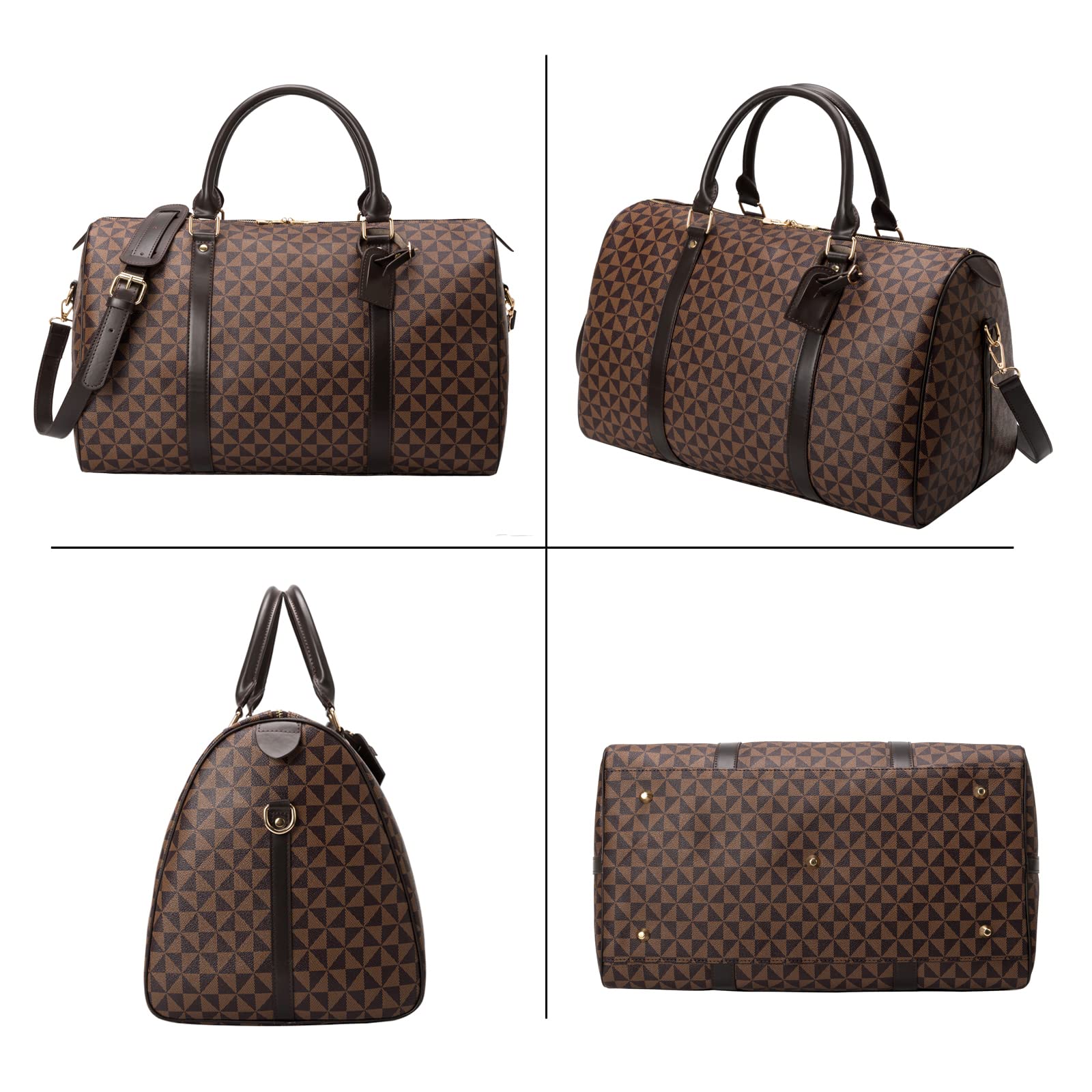 Premium Men's Leather Travel Duffel Bag - Large Capacity Weekender Tote for Gym, Vacation & Business Trips - Durable Carry-On Luggage for Workouts, Weekend Getaways & Business Travel