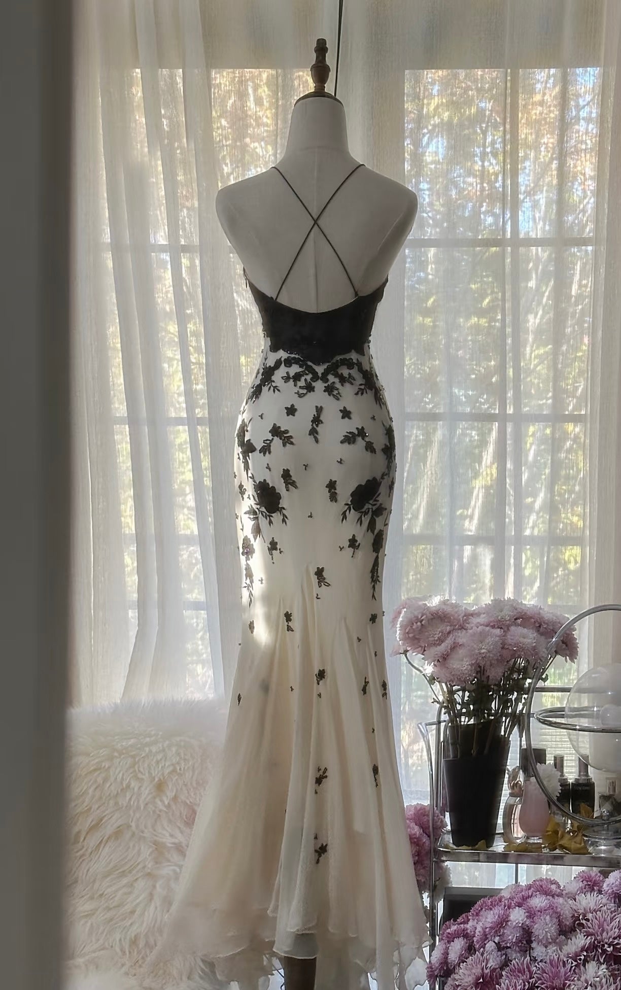 Elegant Black Mermaid Prom Dress with Backless Design & Chiffon Applique - Vintage Evening Gown J6320 for Homecoming, Pageants & Formal Events