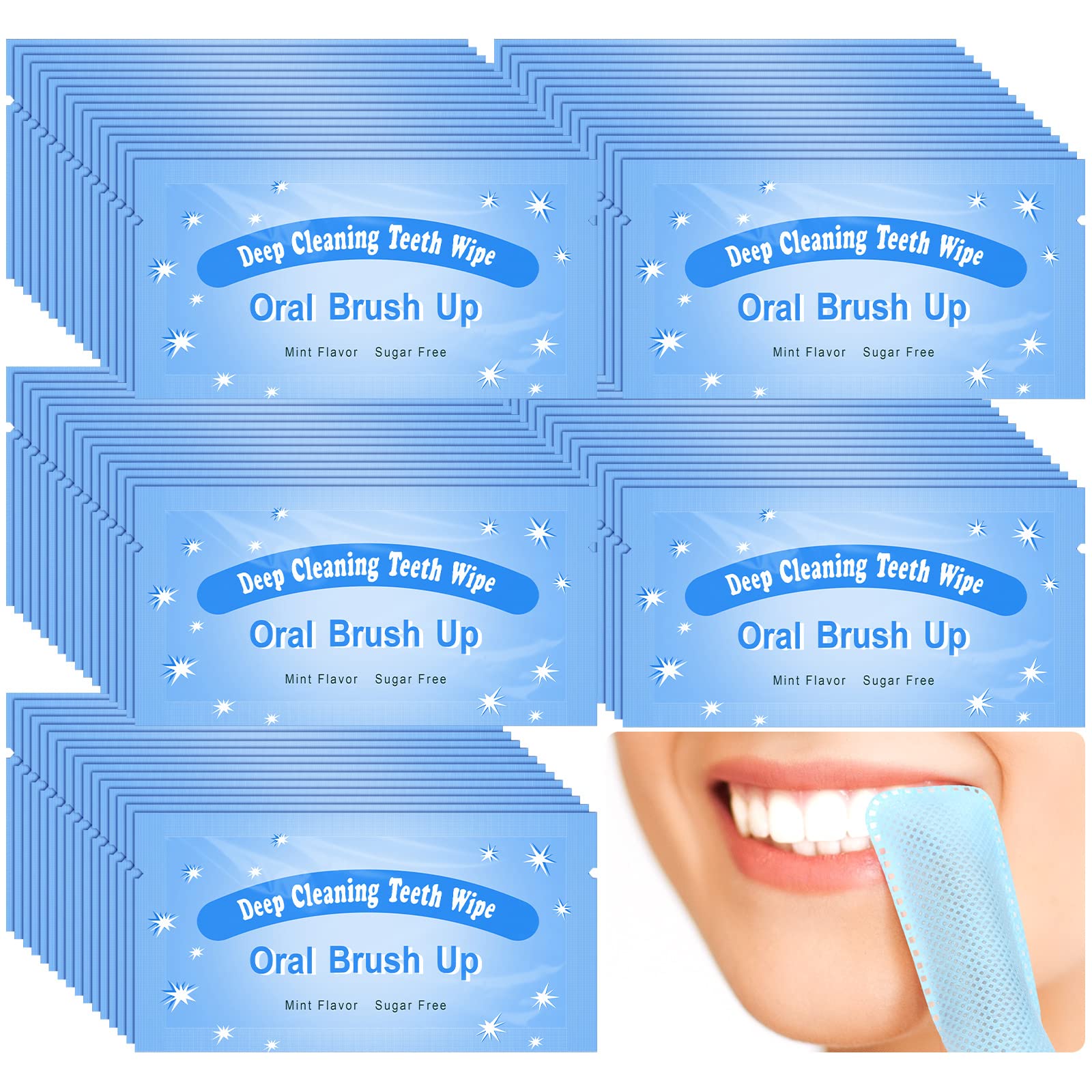 300 Pcs Disposable Finger Toothbrush Wipes - Textured Surface for Deep Teeth Cleaning, Oral Care for Adults & Kids - Perfect for Travel, Camping, and Post-Dental Care - Individually Wrapped Bulk Pack