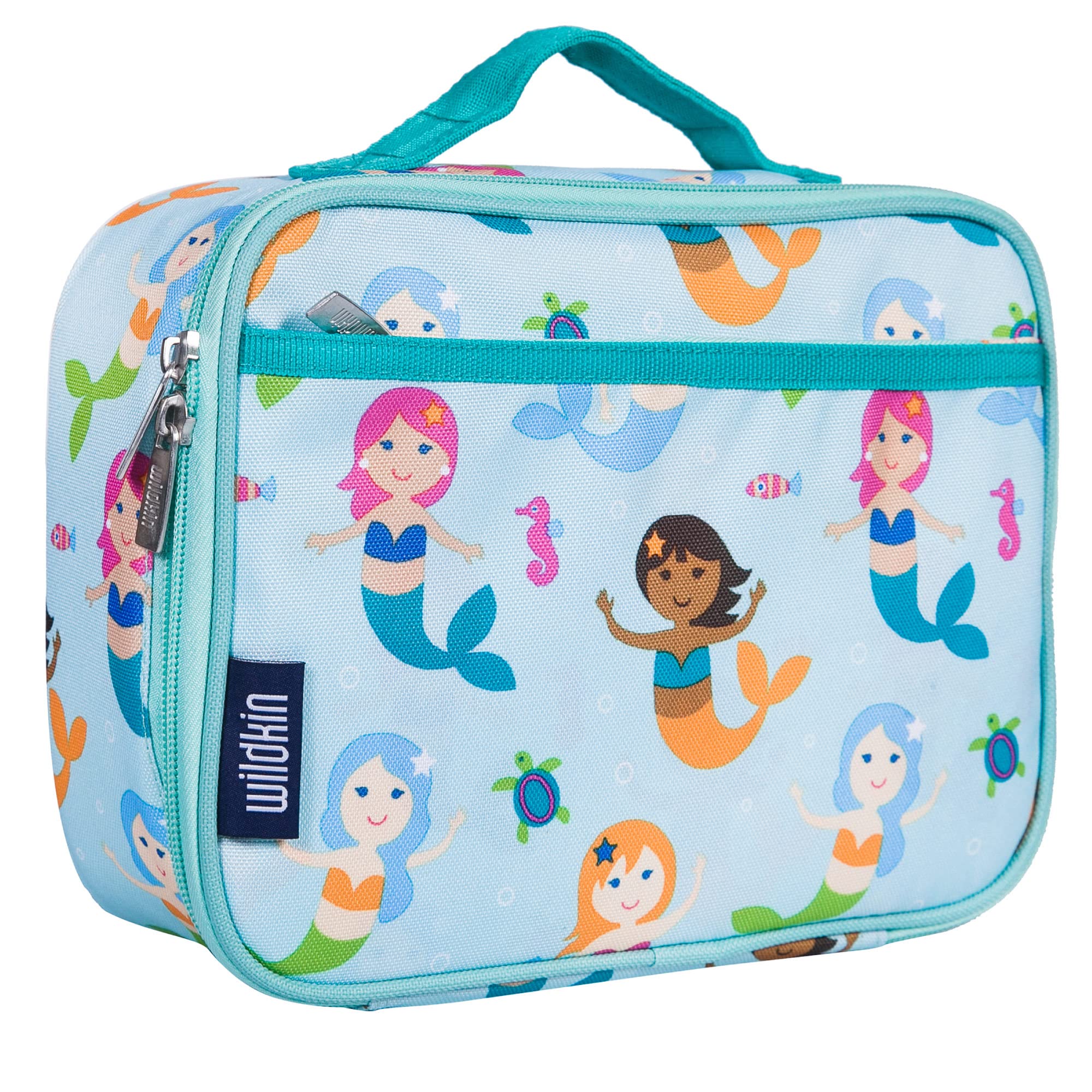 Wildkin Insulated Lunch Box for Kids - Reusable Thermal Bento Bag for School, Travel & Picnics - Perfect for Hot & Cold Meals - Mermaid Design (Boys & Girls) - Ideal for Elementary Students & Day Trips