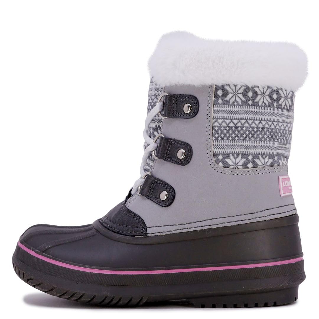 London Fog Girls' Warm Lined Snow Boots for Cold Weather - Winter Play & School
