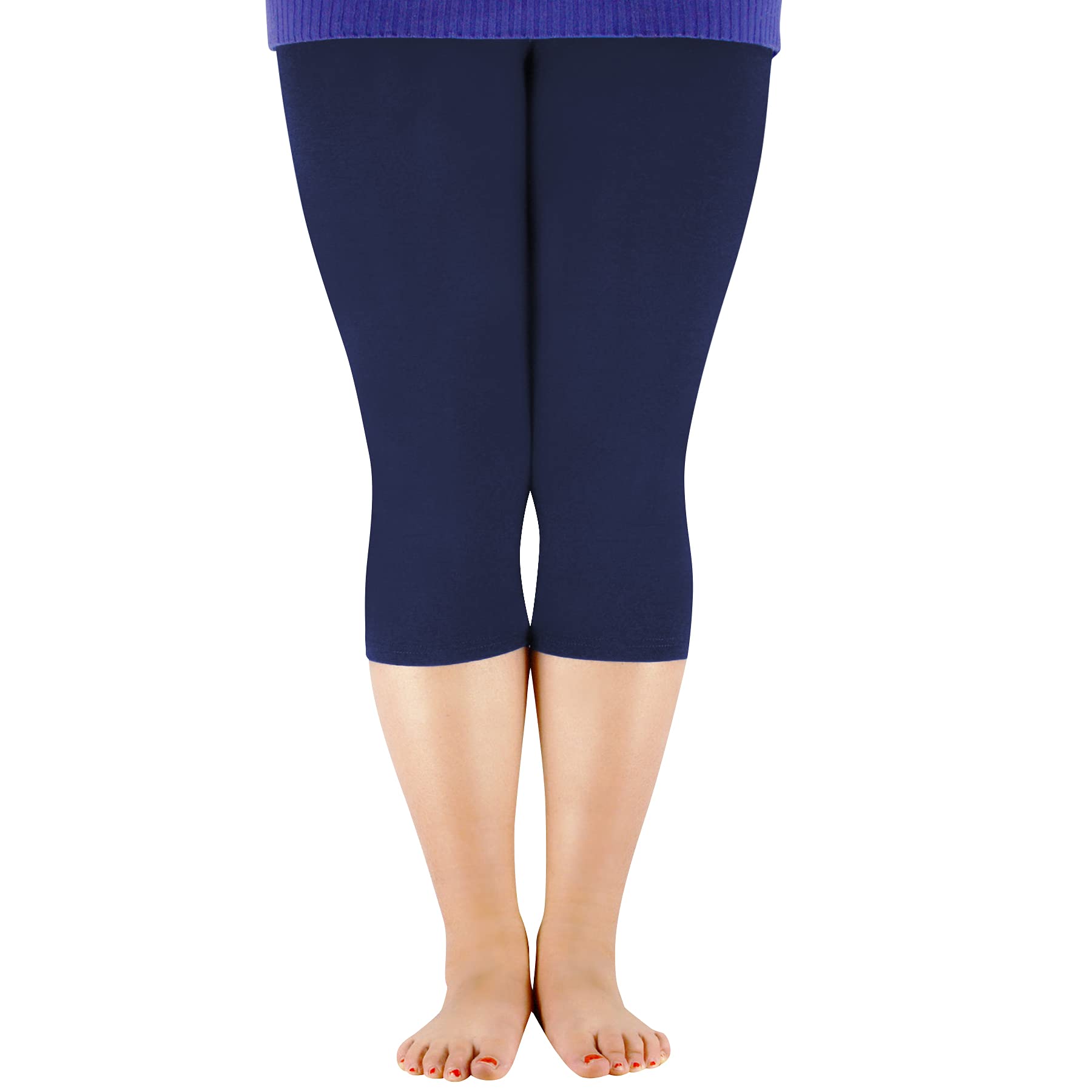 Zando Plus Size Capri Leggings for Women - High Waist Athletic Yoga Pants with Stretchy Comfort & Soft Fabric - Perfect for Workouts, Running, Yoga & Casual Wear