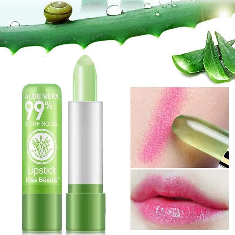 5 Pack Aloe Vera Color Changing Lipstick - 24H Long Lasting Moisturizing Lip Gloss with Temperature Activated Magic Color (Korean Pink) - Perfect for Daily Wear, Date Night & Gift Giving