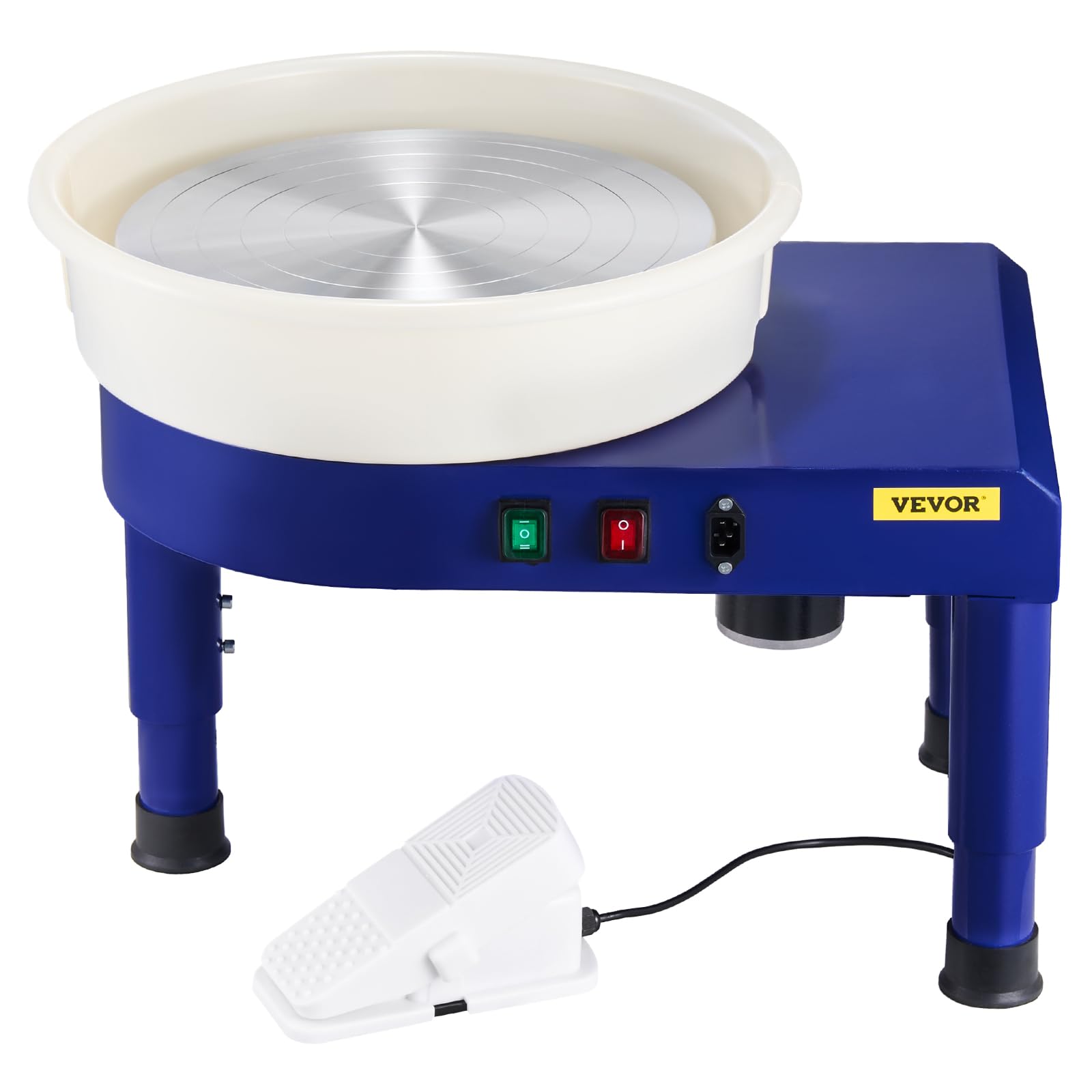 VEVOR 14 Inch Electric Pottery Wheel for Adults & Beginners - 450W Ceramic Forming Machine with 0-2 Inch Height Adjustment & 60-300 RPM Speed - Blue - Perfect for Home Studios, Art Classes & DIY Ceramic Projects