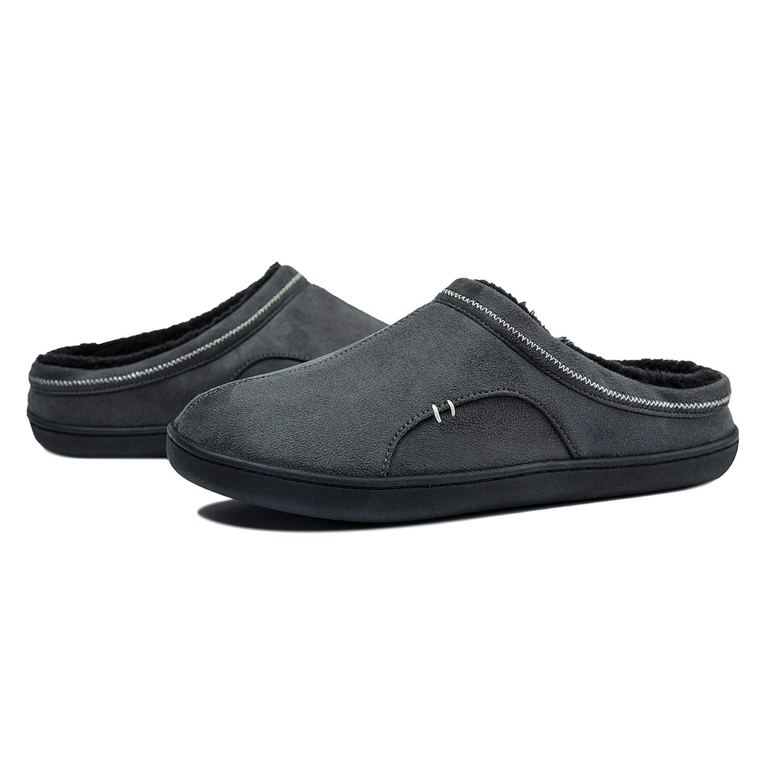 Josaywin Men's Memory Foam Slippers - Soft Plush Fleece Lining Indoor/Outdoor House Shoes for Comfort & Support - Perfect for Home, Lounge, Backyard & Quick Errands