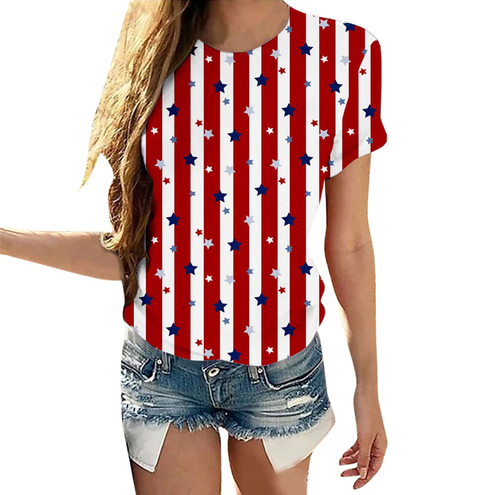 Women's Black Long Sleeve Casual T-Shirt - Summer Printed Round Neck Loose Fit Tee (Red, XL) | Perfect for Everyday Wear, Office Outfits & Weekend Relaxation