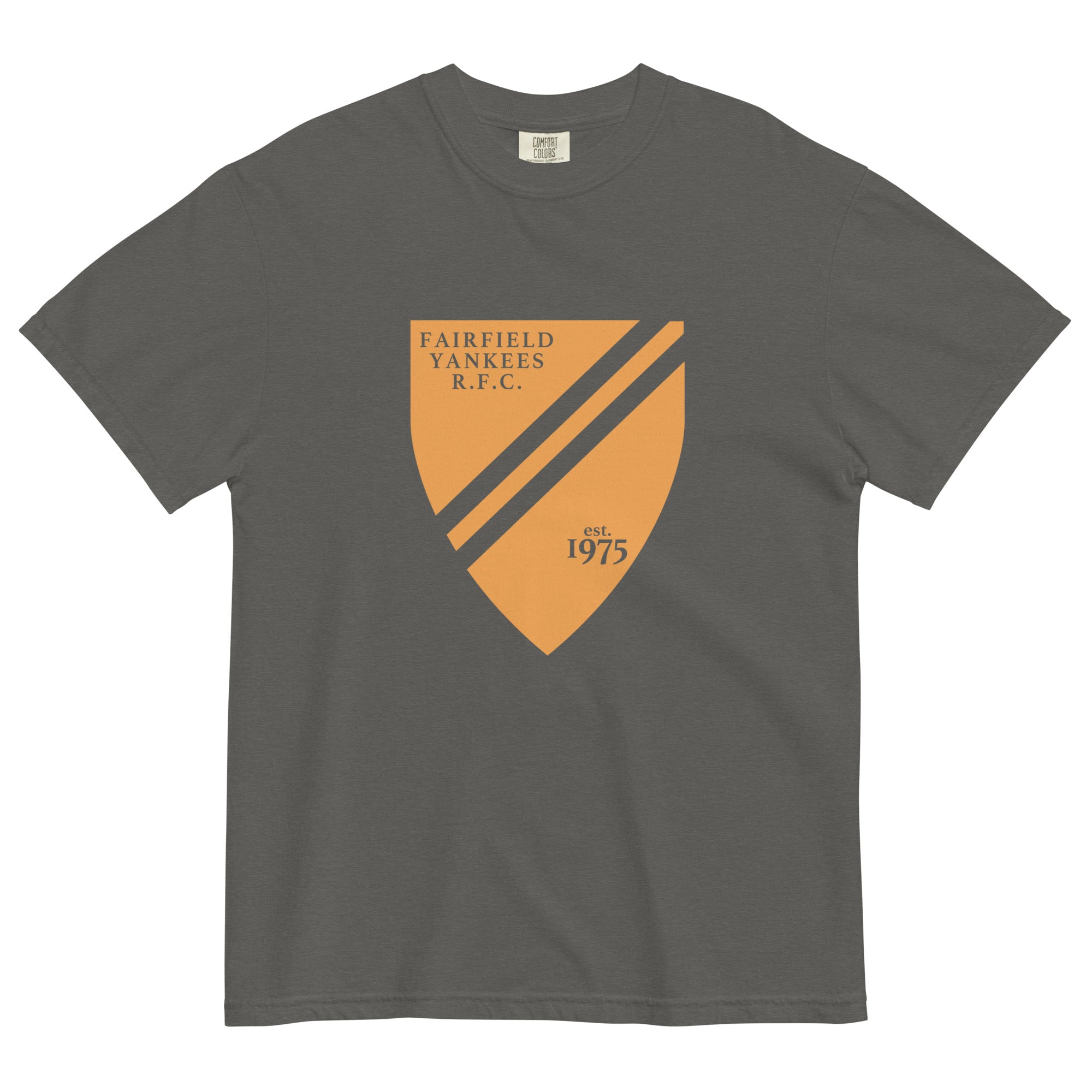 Fairfield Yankees RFC Garment Dyed Cotton T-Shirt - Vintage Washed Soft Crewneck Tee for Men | Casual Wear, Sports Fan Apparel, Everyday Outfits