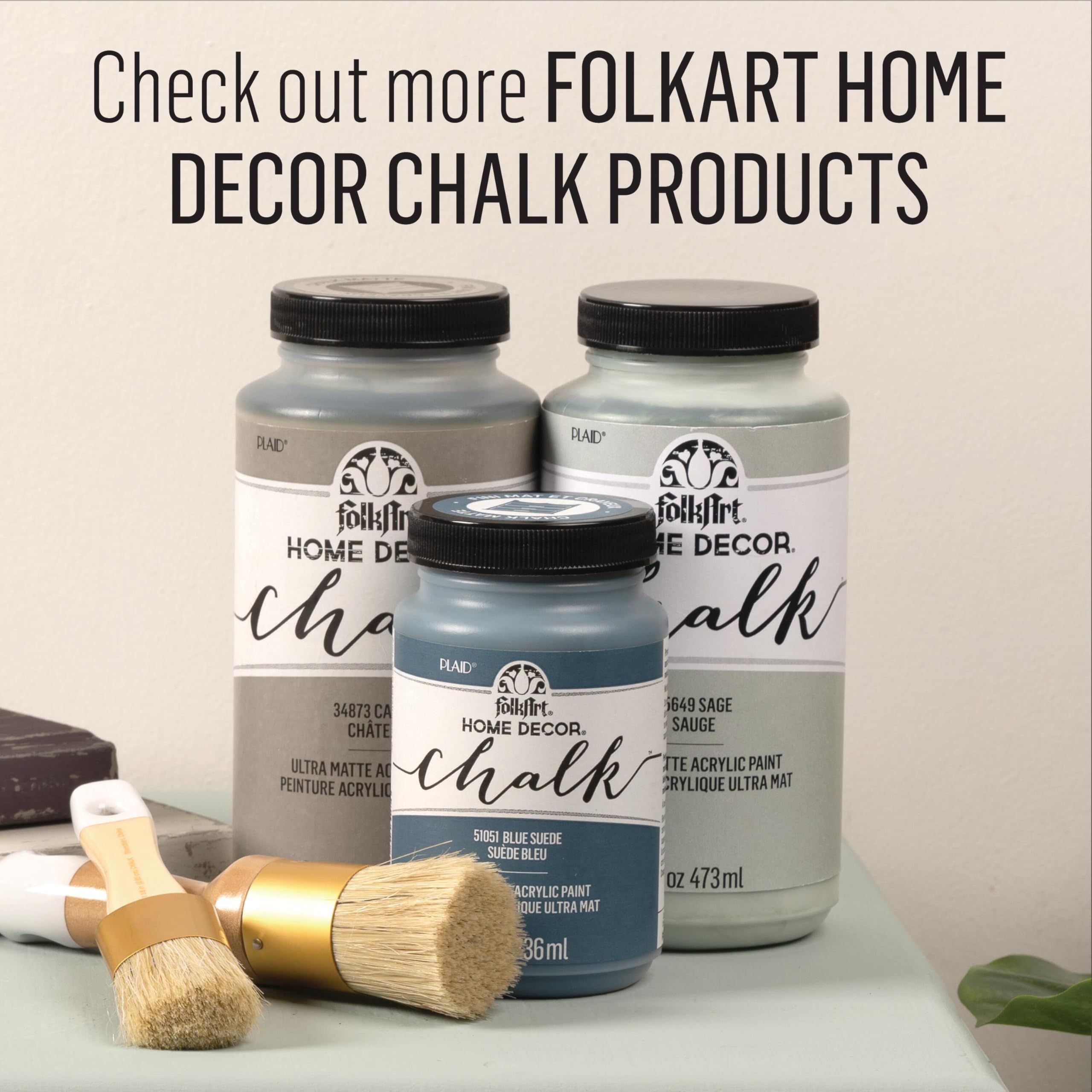 FolkArt Chalk & Wax Brushes for Home Decor DIY