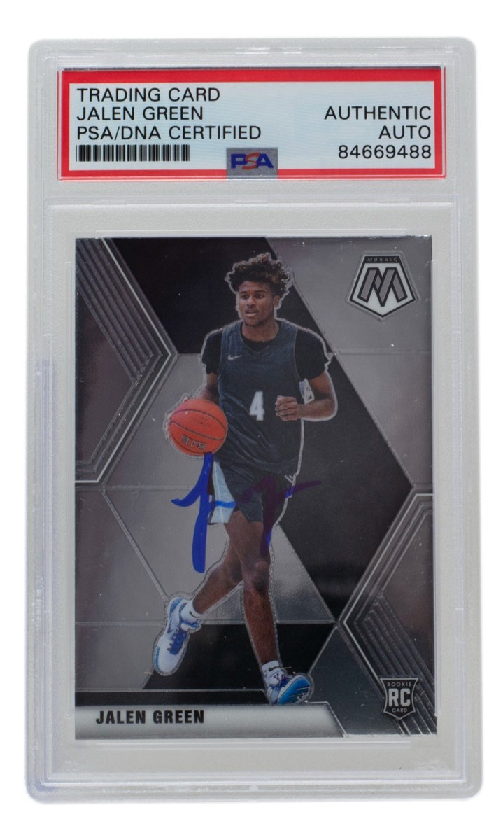 Jalen Green Autographed Houston Rockets 2021 Panini Mosaic Silver Rookie Card #254 PSA/DNA 10 Gem Mint - Perfect for NBA Collectors, Sports Memorabilia Enthusiasts & Investment